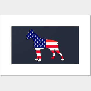 4th of July - Patriotic Dog Flag - T-Shirt Posters and Art